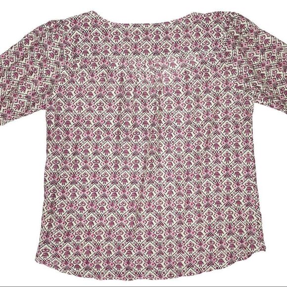 Maison Scotch Soda Cruise Collection Pink Tiki Silk Blend Top Size 1 Small - Picture 2 of 8